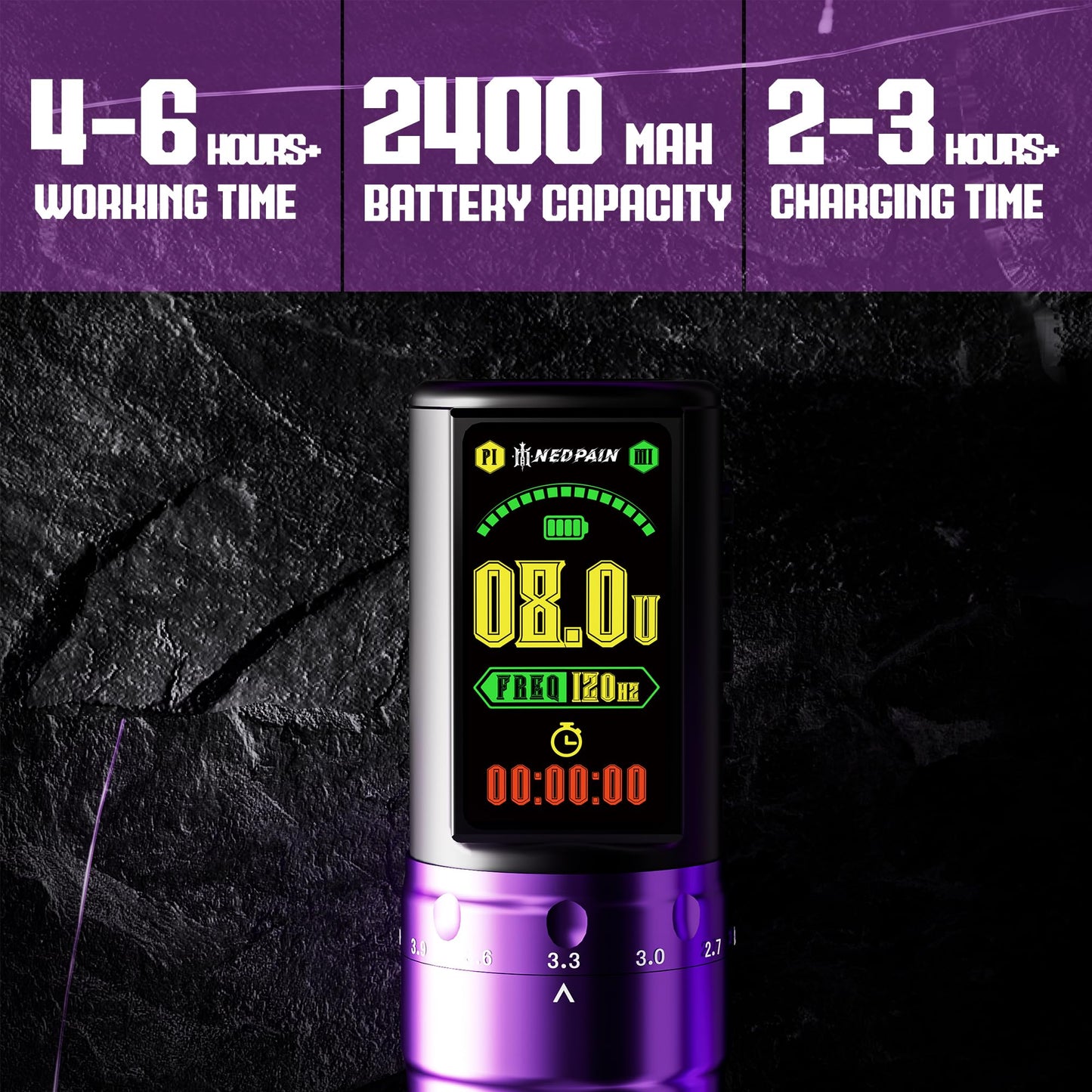 NEDPAIN 2400mAh Wireless Tattoo Pen Kit with Ink and Needles