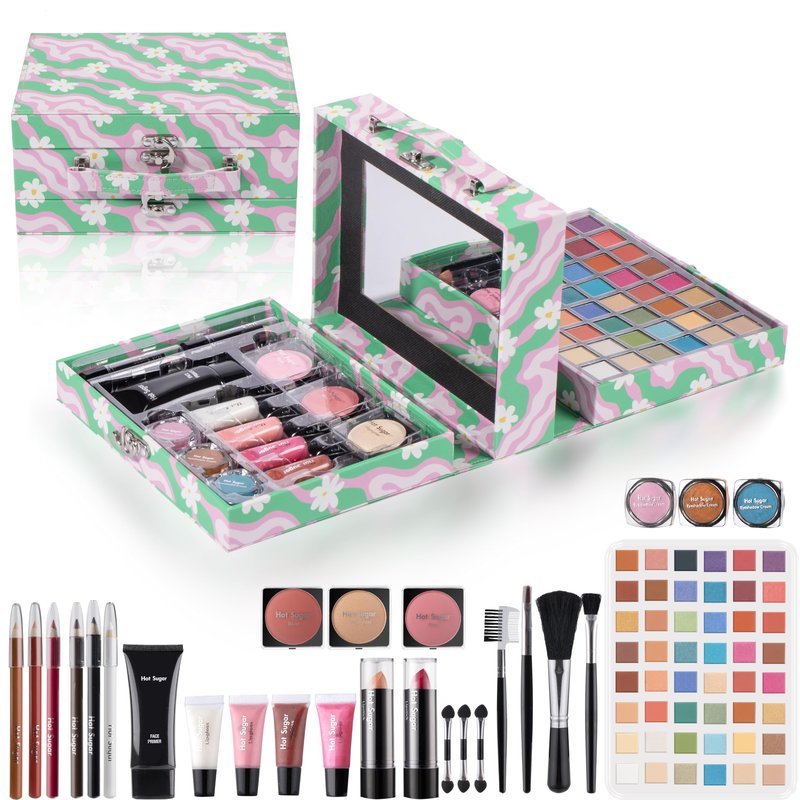 Hot Sugar Makeup Kit for Girls 13-15, Birthday Christmas Makeup Gift Set for Teens 16-18, All in One Beginner Makeup Kit for Women Full Kit (Blue Diamond)