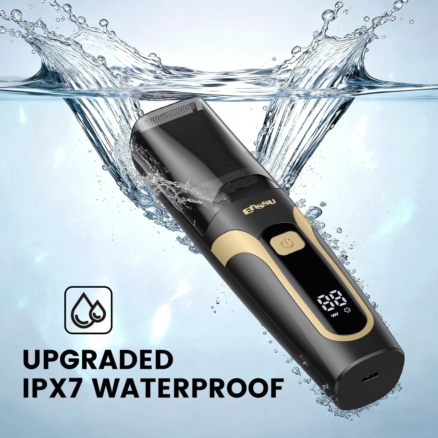 ENSSU Beard Trimmer for Men - Electric Cordless Vacuum Mens Beard Trimmer with Adjustable 20 Length Setting,Waterproof Mustache Trimmer with Ceramic Blade for Precision Facial Hair