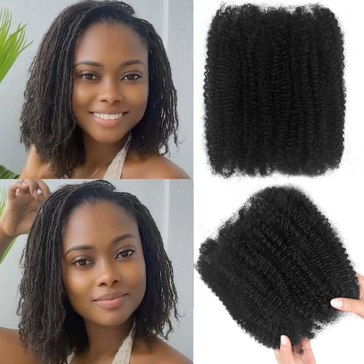 Kinky Curly Bundles Human Braiding Hair 10Inch Afro Kinkys Bulk Human Hair 40g For Soft Mini Twist Dreadlocks Extensions (Brown#, 10 Inch)