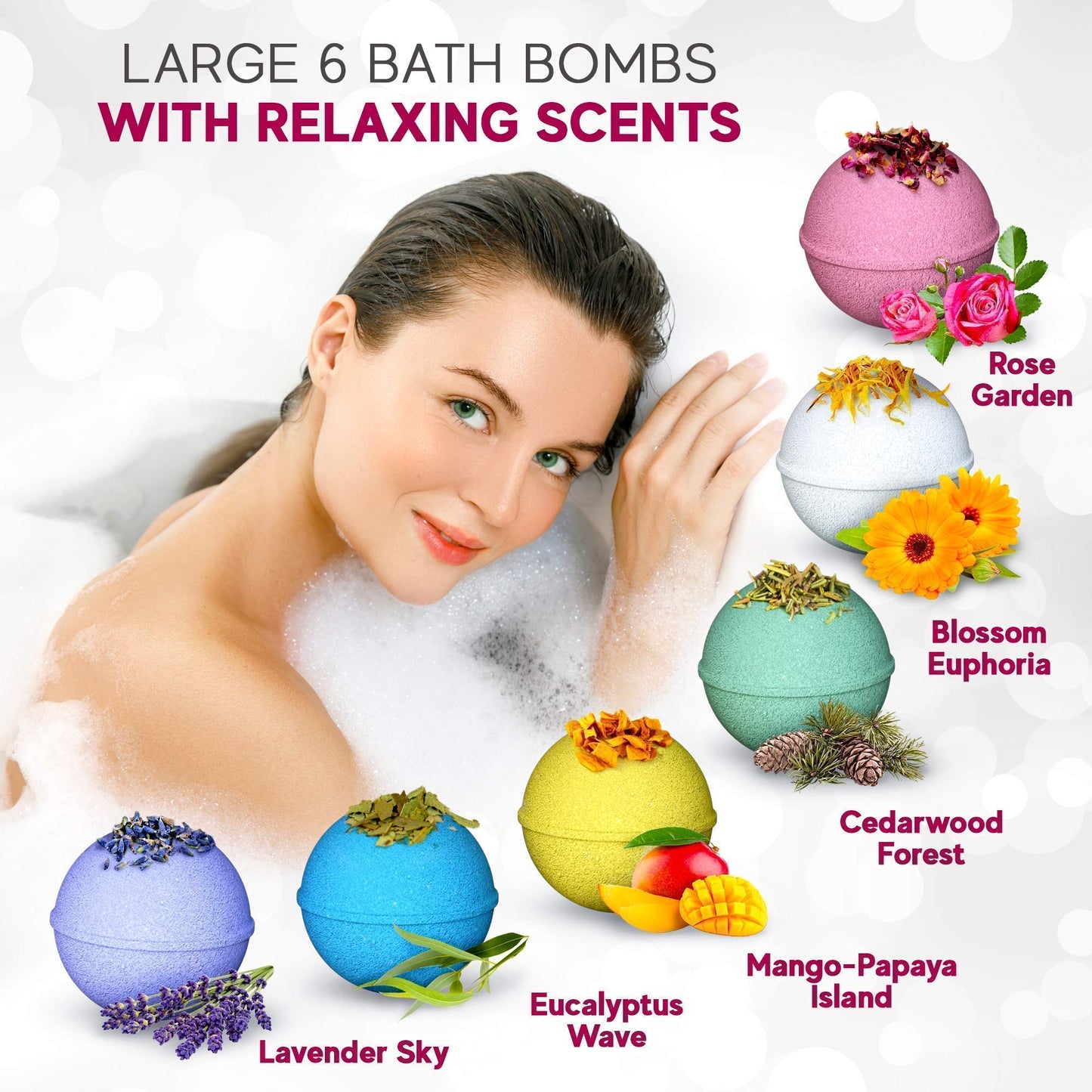 Handmade in USA Organic Bath Bombs Gift Set for Women All Natural with Epsom Salt Relaxation Dead Sea Salt Safe Bath Bombs Kit for Kids Her Mom Mother Grandma Girlfriend - Best Gifts Idea