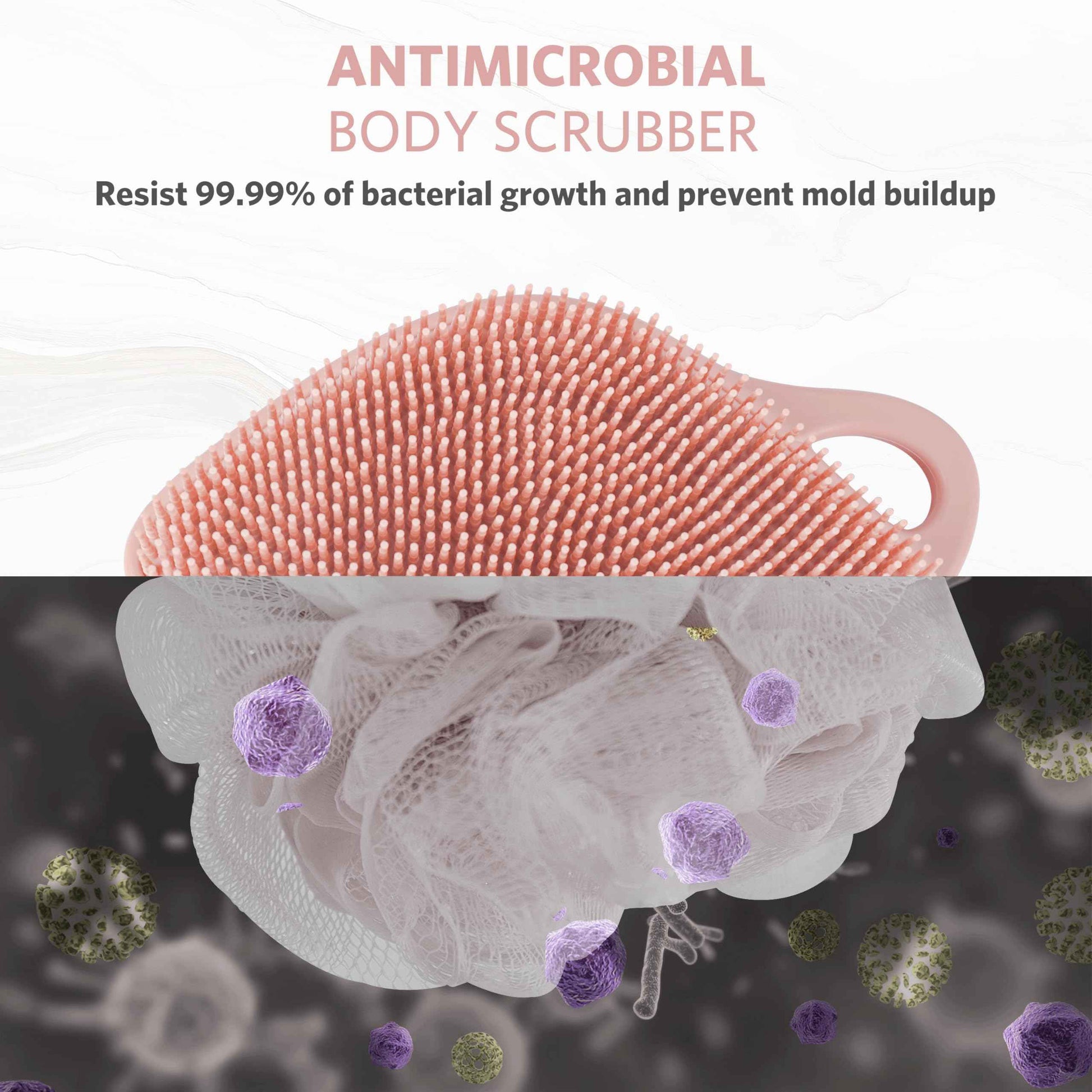 Sndyi Silicone Body Scrubber, Gentle Exfoliating Body Scrubber for Sensitive Skin, Leaf Shaped Shower Scrubber for Body with Lathering Bristles, Silicone Loofah Body Brush for Showering, 2PCS