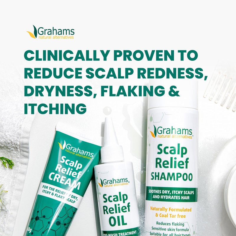 Grahams Natural Scalp Relief Oil - For Dry, Itchy & Flaky Scalp Psoriasis, Seborrheic Dermatitis & Dandruff Treatment - Hydrating, Moisturising & Exfoliating Scalp Oil (1 x 3.38 fl oz)