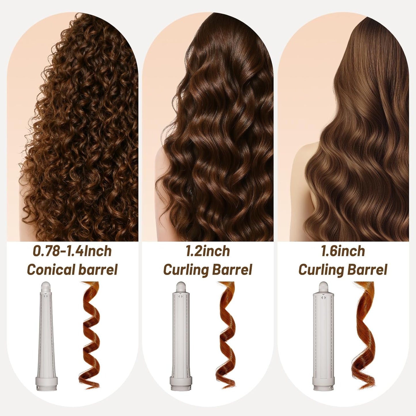 Hair Curling Barrel Attachment for Shark FlexStyle - 1.6in Self-Curling Accessory for Loose Waves | Dual Curl Direction