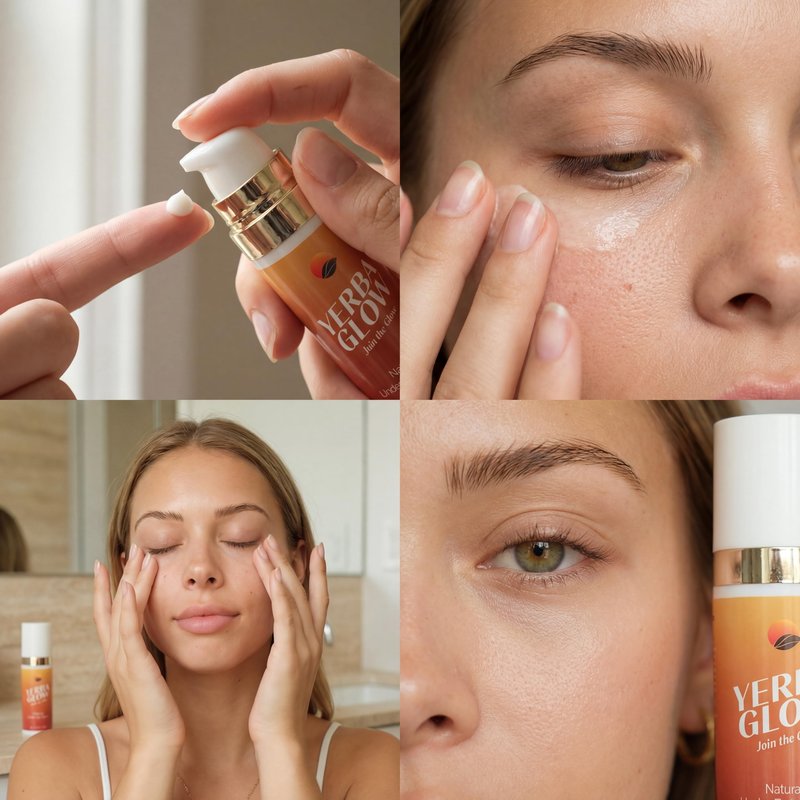 Dark Circle Eye Treatment - Yerba Glow Caffeine Eye Cream for Puffiness & Bags - Under Eye Serum with Hyaluronic Acid, Peptides & Vitamin C - 0.5 oz Natural