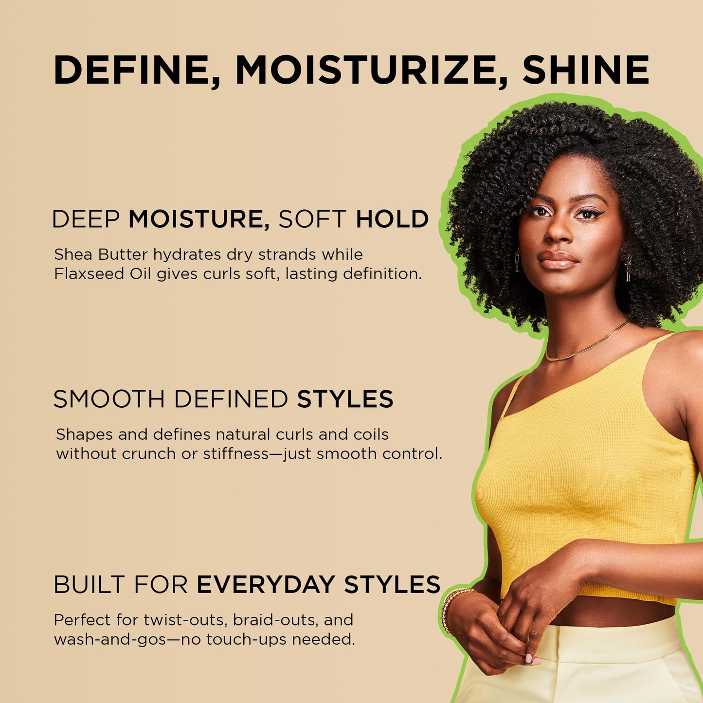 African Pride Moisture Miracle Curling Cream with Shea Butter & Flaxseed Oil, Moisturizes & Defines Coily & Curly Hair, 12 Oz, Pack of 3