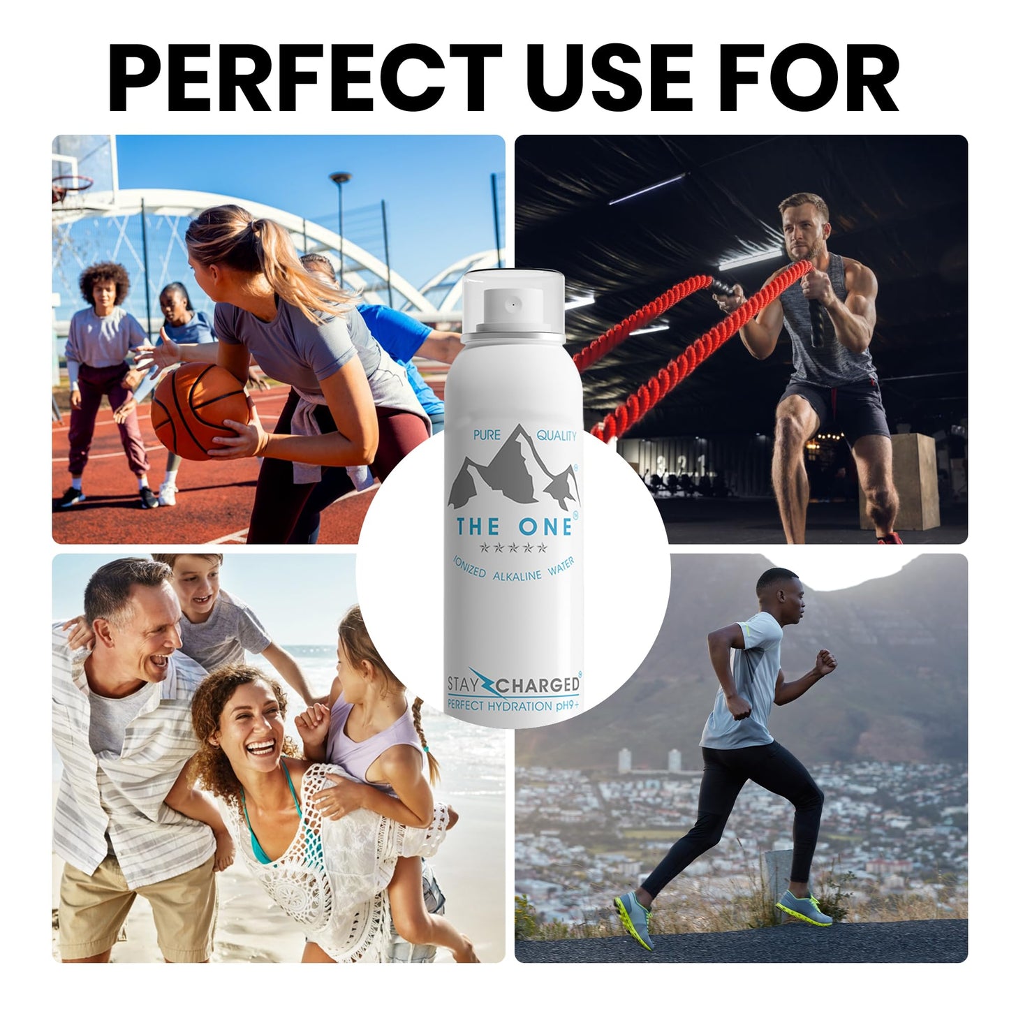 THE ONE Ionized Alkaline Water | Pure Hydration | Alkaline pH for Refreshing Hydration | Facial & Body Mist