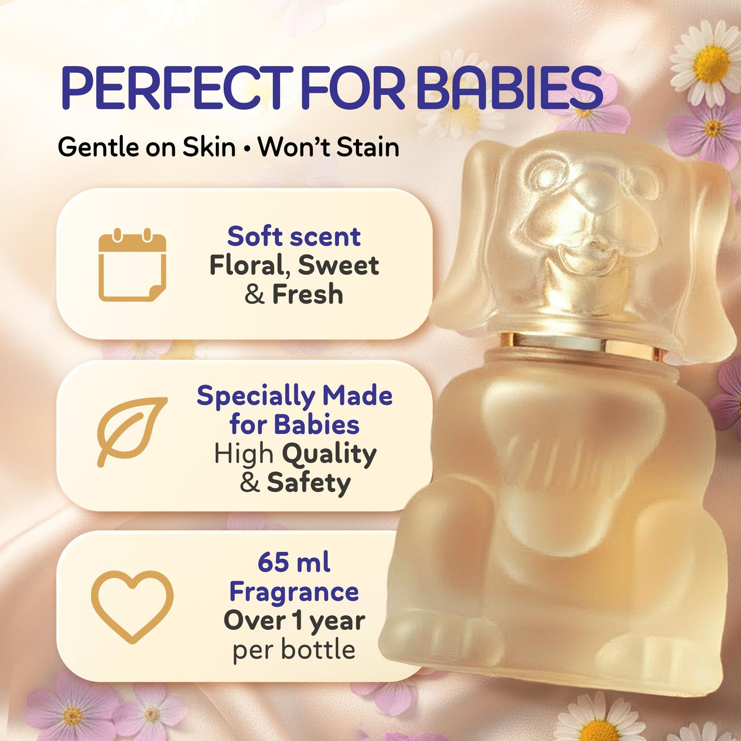 Zermat Boby | Baby Cologne Unisex Perfume |Paraben-Free, Hypoallergenic & Gentle Formula | Long-Lasting Powdery, Clean, Floral Perfume Violet & White Flowers | Perfumes para Bebes | 65ml /2.2oz
