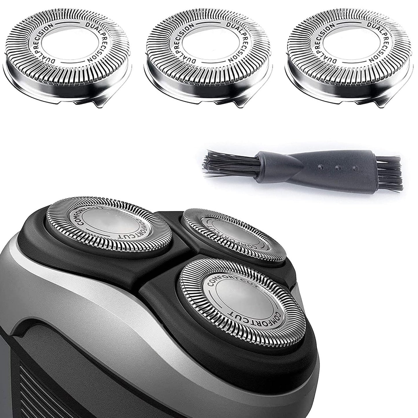 Suleto HQ8 Replacement Heads Compatible with Philip Aquatec Electric Shaver, HQ8 Heads Razor Blades New Upgraded for Aquatec Shavers HQ7100, HQ8160, AT810, PT720, PT860, 8892XL, 3-Pack & Brush