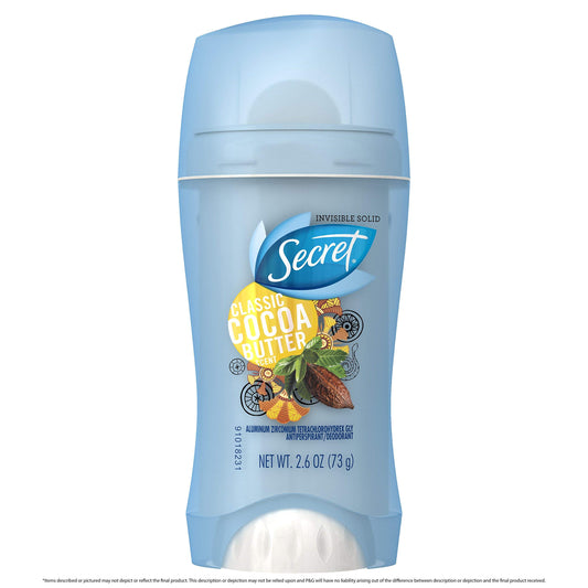 Secret Scent Expressions Anti-Perspirant Deodorant Invisible Solid Classic Coco Butter 2.60 oz (Pack of 3) - Packaging May Vary