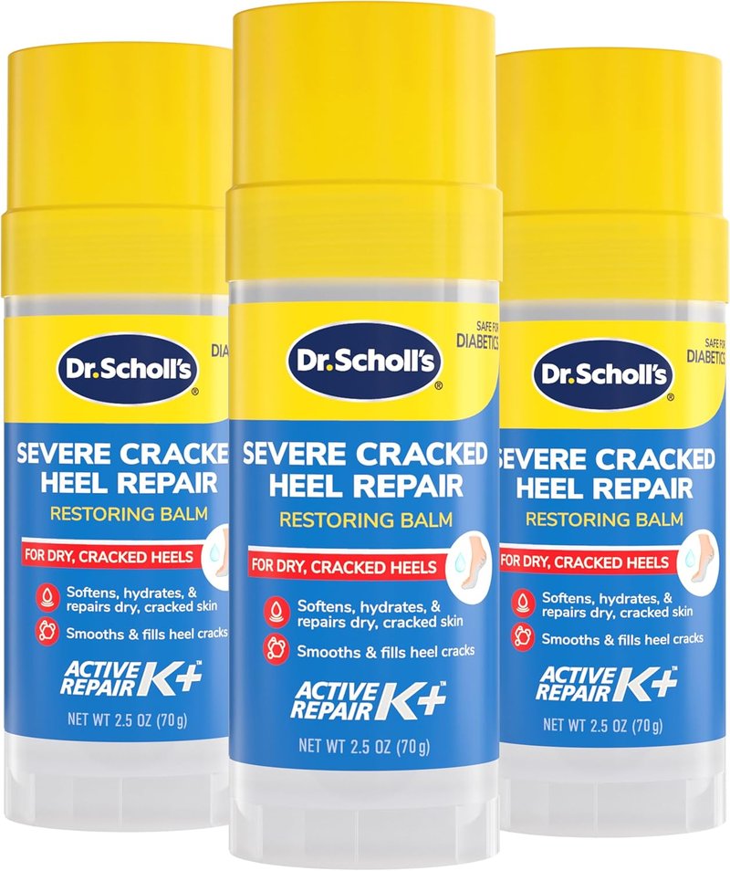 Dr. Scholl's Heel Repair Balm - 25% Urea for Cracked Feet | 2.5oz, Moisturizing & Soothing Epsom Salt, 3-Pack