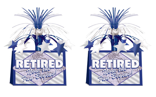 Retired Now The Fun Begins! Centerpiece Pack of 2