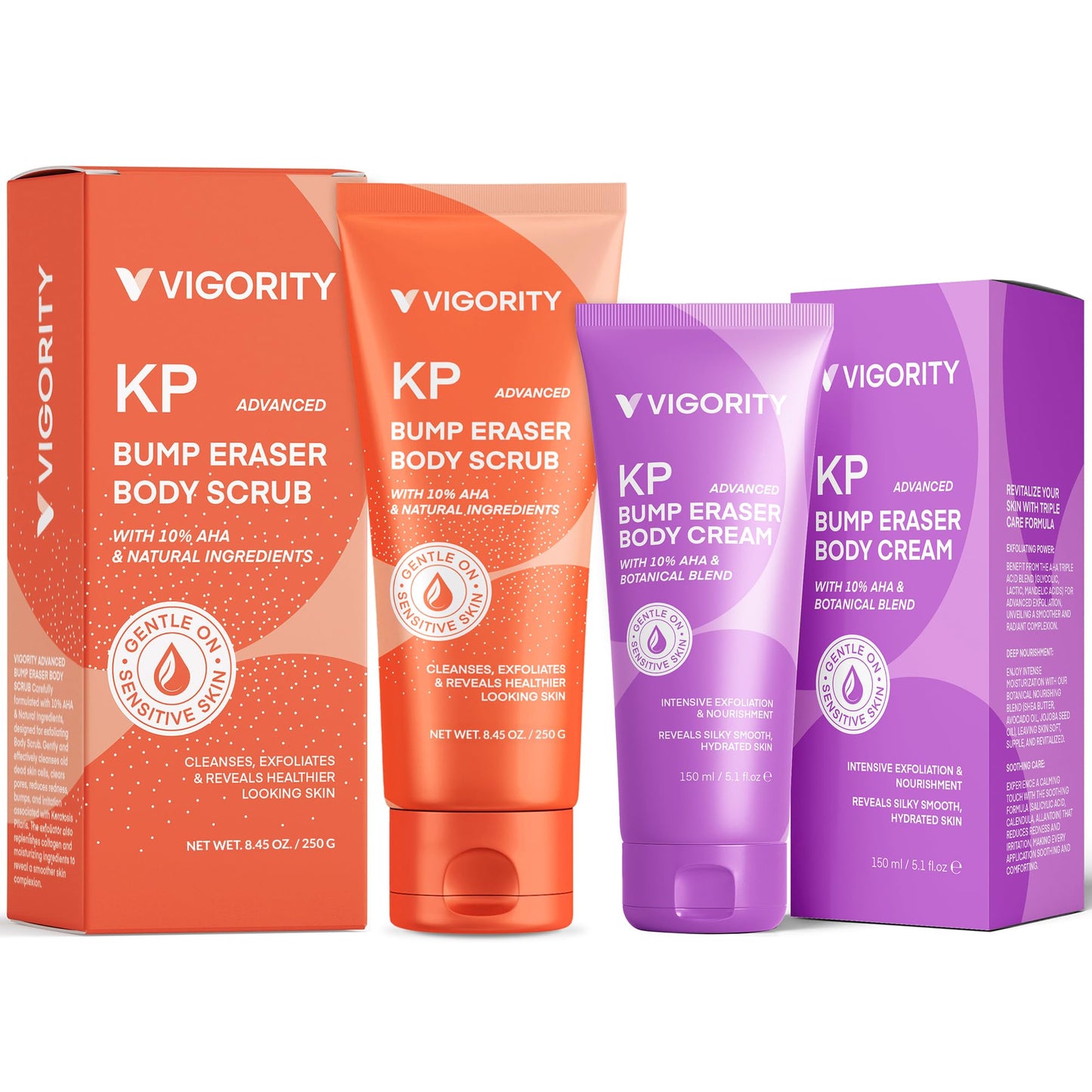 KP Bump Eraser Body Scrub & Keratosis Pilaris Lotion Bundle Set – Strawberry Legs Treatment for Women - Exfoliates & Deeply Hydrates for Smoother Healthy-Looking Skin (6.5 Fl Oz (Pack of 2))