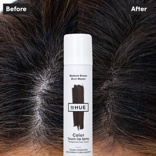 dpHUE Color Touch-Up Spray, Medium Brown - 1.8 fl oz - Temporary Hair Color to Fill In & Cover Grays - Fast-Drying Formula - Vegan, Cruelty Free