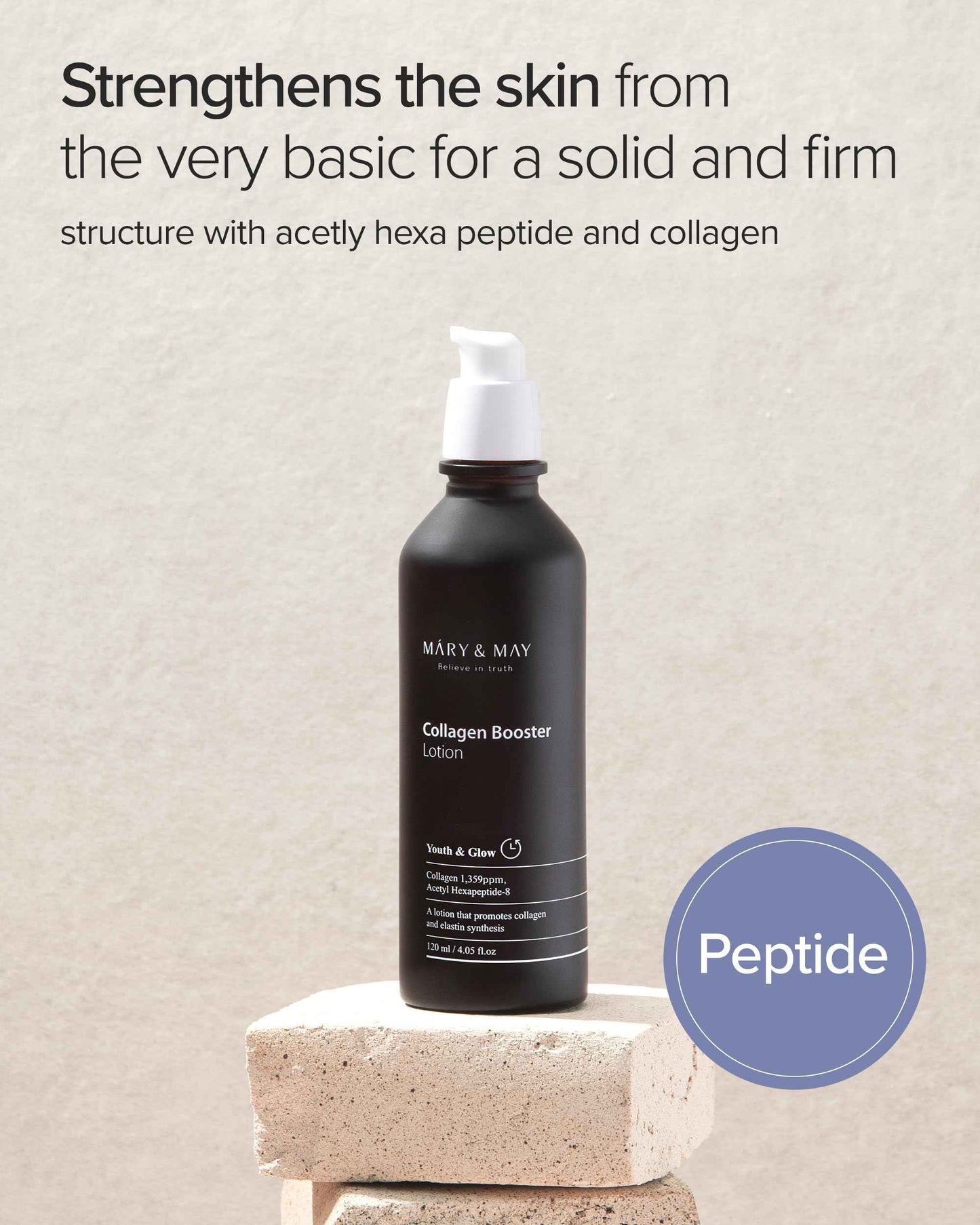 Mary&May Collagen Booster Lotion - Anti Aging, Firming and Elasticity Care with Peptides - Korean Skincare, EWG Green Grade, Hypoallergenic, 4.05 fl.oz.