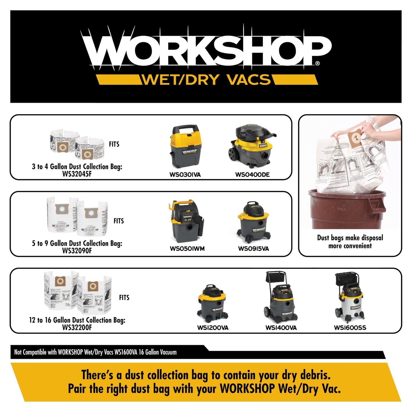 WORKSHOP Wet/Dry Vacs Shop Vacuum Accessories WS12502A Crevice Tool Attachment for Wet Dry Vacuum Cleaners, Fits 1-1/4-inch Extension Wands and Hoses