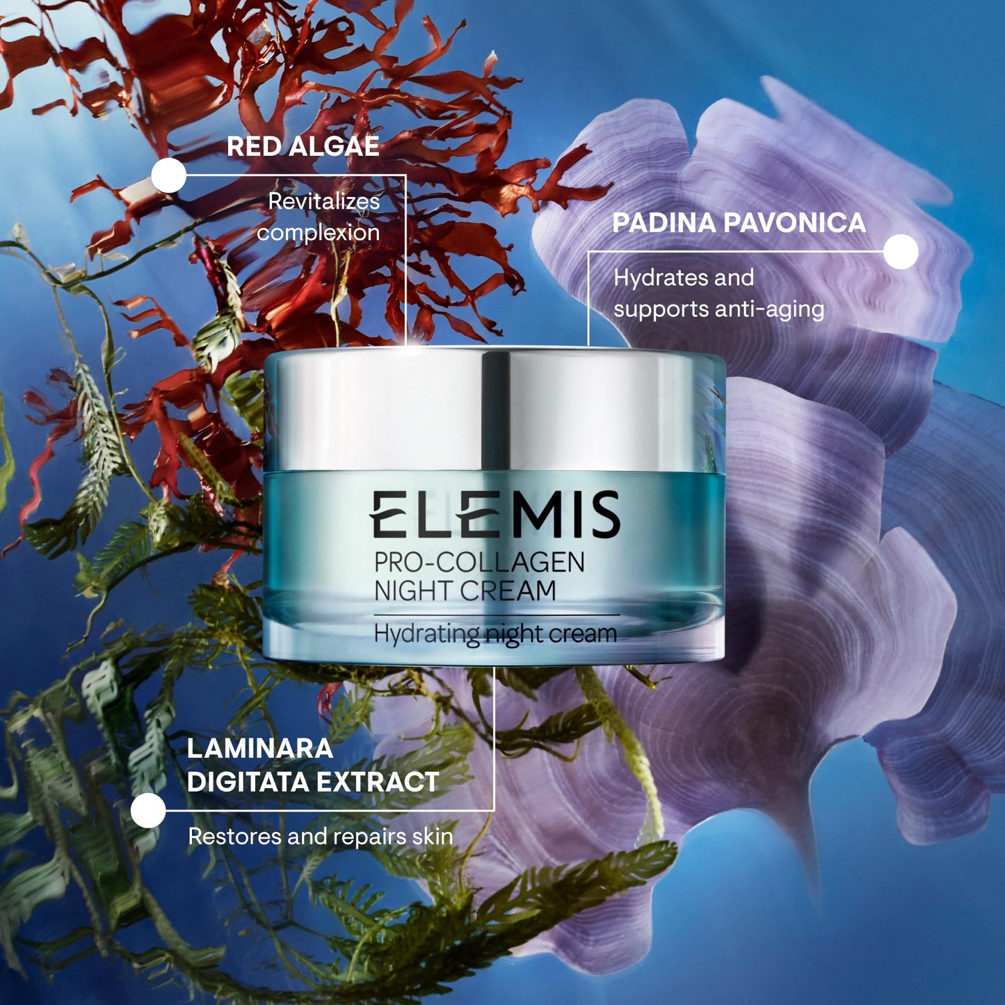 ELEMIS Pro-Collagen Night Cream for Face, Ultra Rich Moisturizer, 50ml