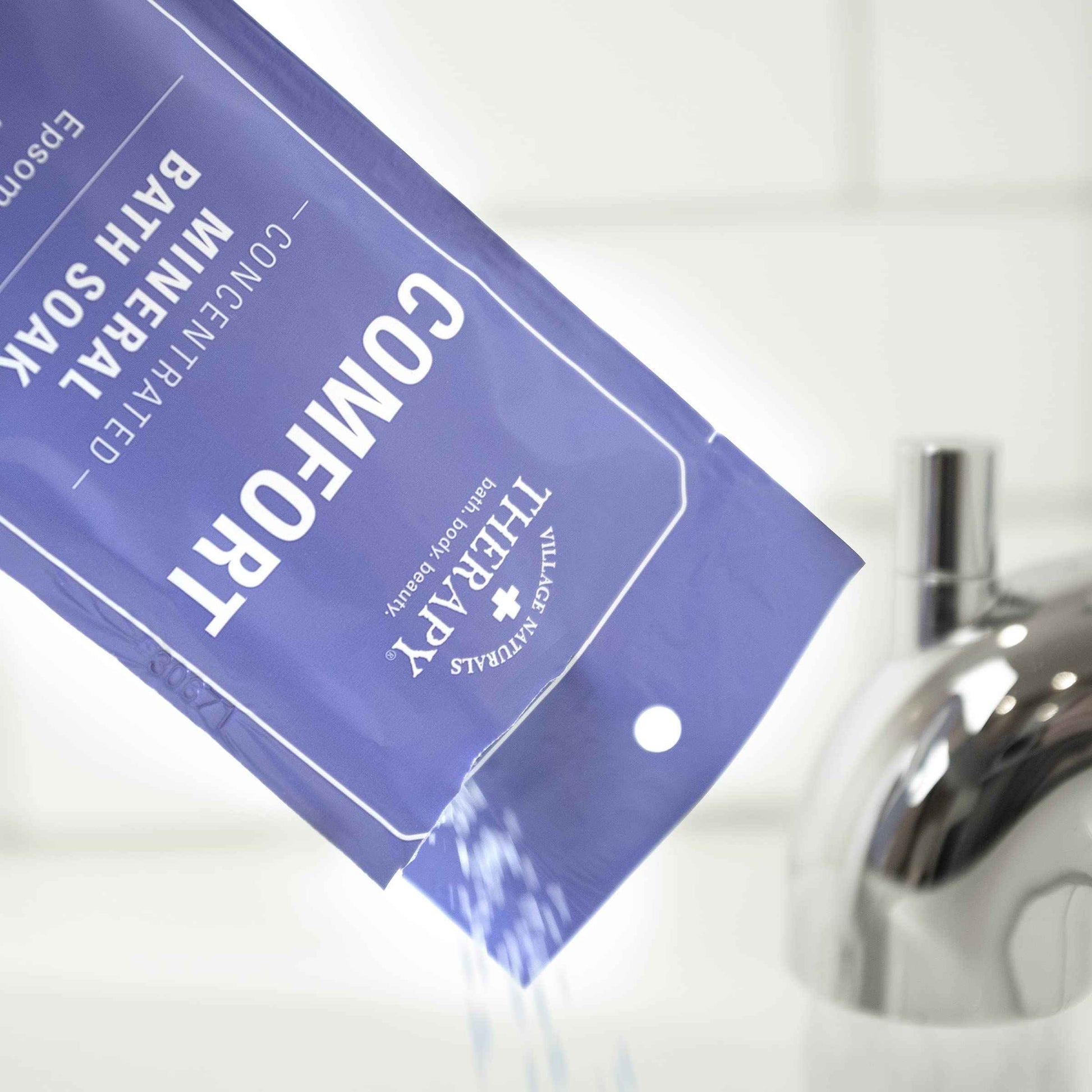 Village Naturals Therapy, Comfort Concentrated Mineral Bath Soak, Blueberry Citrus, 2 Oz, Pack of 12