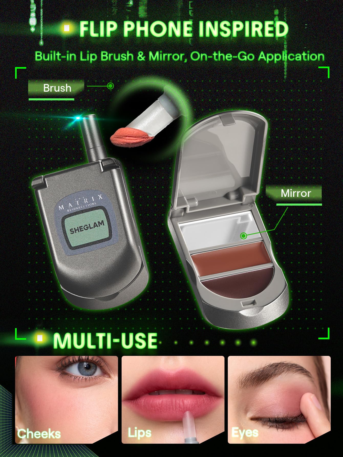 SHEGLAM The Matrix Going Digital Two-Tone Blush Lightweight Buildable Soft Blush for Cheek