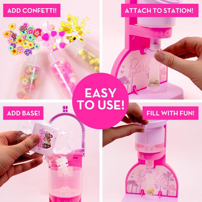 Horizon Group USA Barbie Sweet Shop Lip Gloss Making Kit, Makes 12 Accessories, Lip Glosses & Keychains, Arts and Crafts kit for Kids Ages 6+, Gifts for 6 Year Old Girl