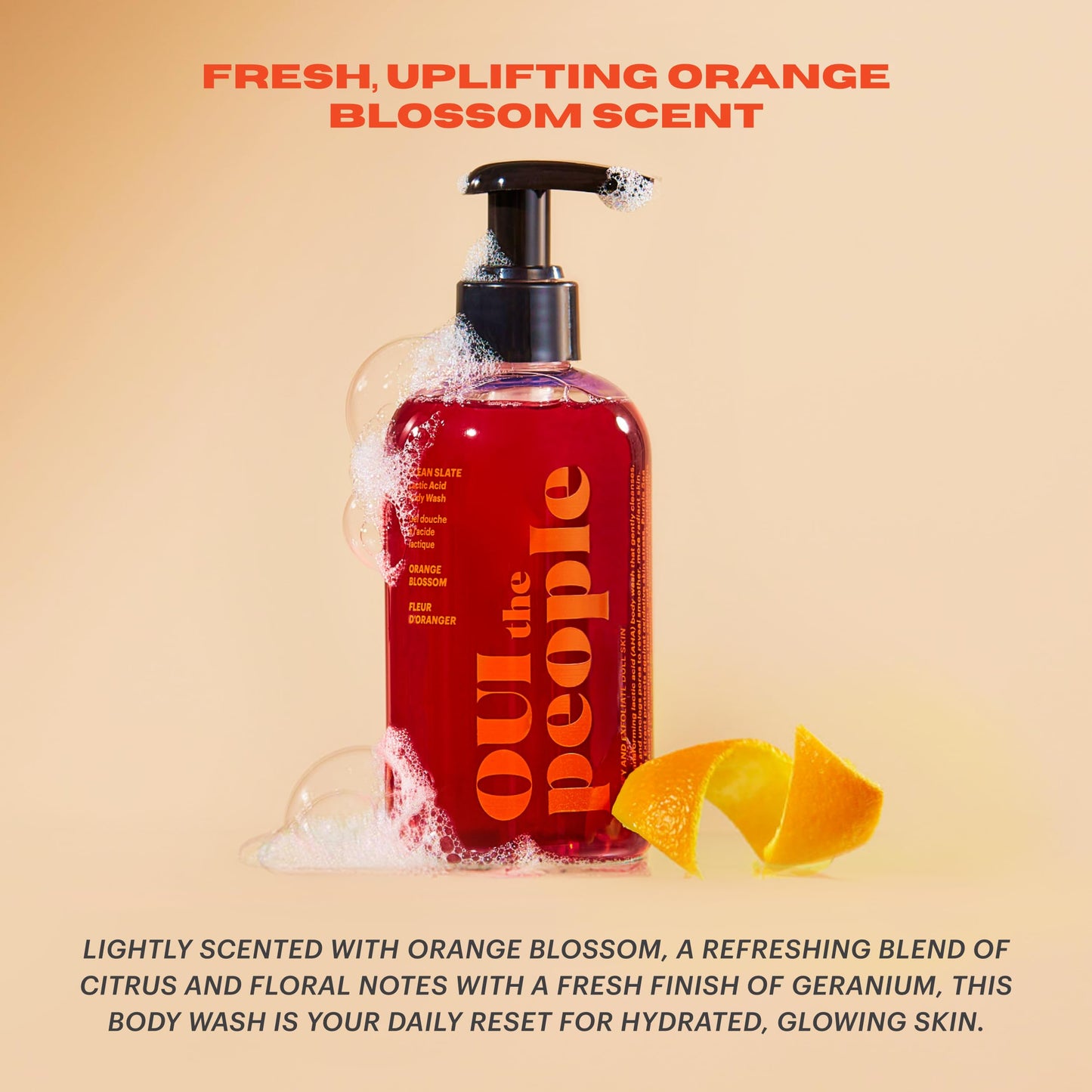 OUI the People CLEAN SLATE Lactic Acid Body Wash, AHA Body Wash, Glycolic & Lactic Acid Serum & Face Cleanser, Gentle Exfoliation & Face Moisturizer for Smoother Texture and Even Skin Tone, 8.4 oz