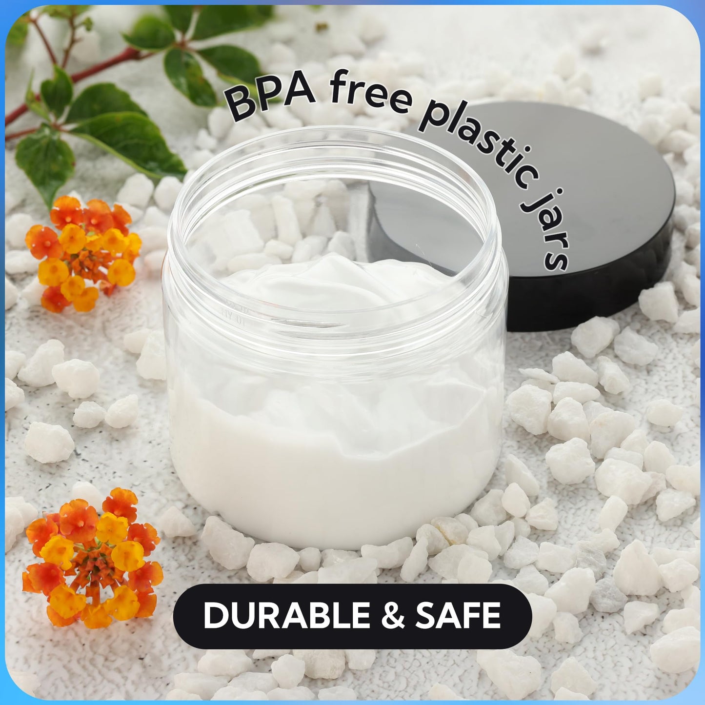 Small Plastic Containers With Leads - 5 OZ Small Jars with Lids - 24 Pack - Great as Travel Containers for Creams, Cosmetic - Leak Free