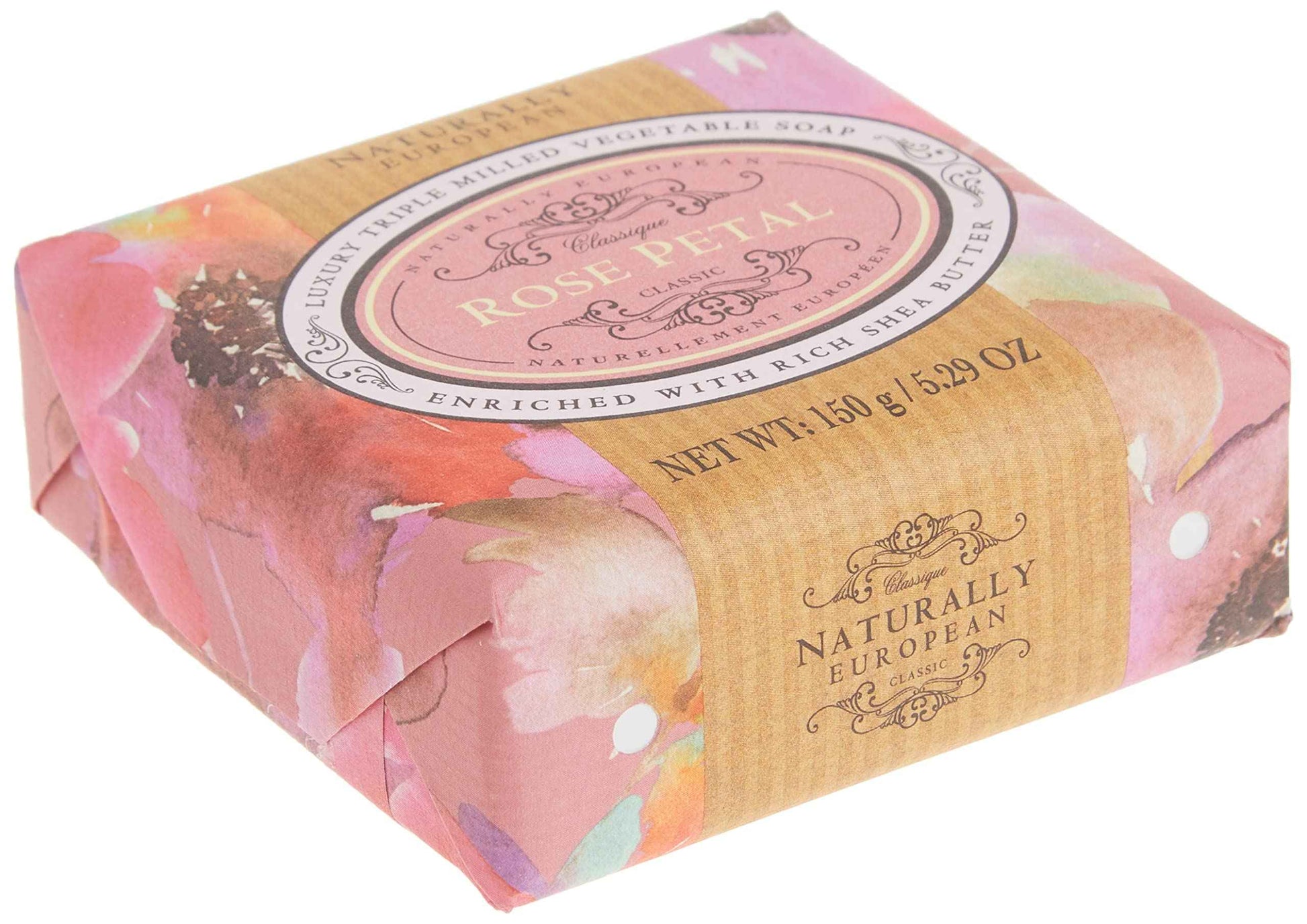 Naturally European Fragrance by Somerset Rose Petal Soap Bar, 5.29 Fl Oz (Pack of 2)