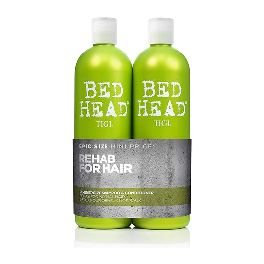 Bed Head by TIGI Urban Antidotes Re-Energize Daily Shampoo and Conditioner Set, 25.36 fl oz