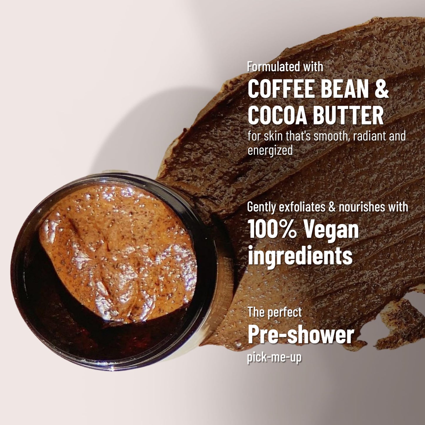 Cocoon Dak Lak Coffee Body Scrub with Coconut & Shea Butter, Exfoliating Dead Skin Remover for Sensitive Skin, Fragrance Free