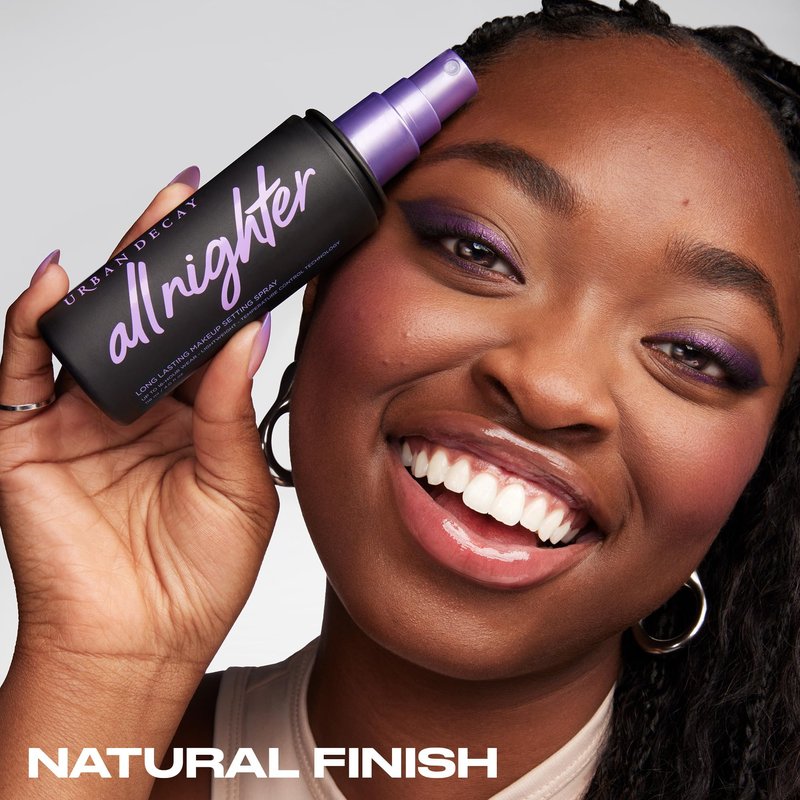 Urban Decay All Nighter Waterproof Makeup Setting Spray (Full Size) - Natural Finish, Smudge-Proof, Transfer-Resistant, Up to 16HR Wear, Cools Skin Temperature, Fine Mist, Controls Shine - 4 Fl Oz