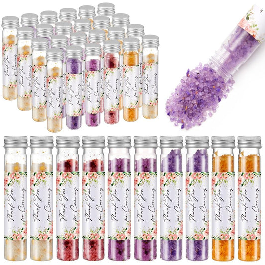 Dimsile 24 Pcs Aromatherapy Bath Salts Test Tube Bath Salts for Women Relaxing Spa Gifts Set for Wedding Christmas Birthday Baptism Party Favors (Floral)
