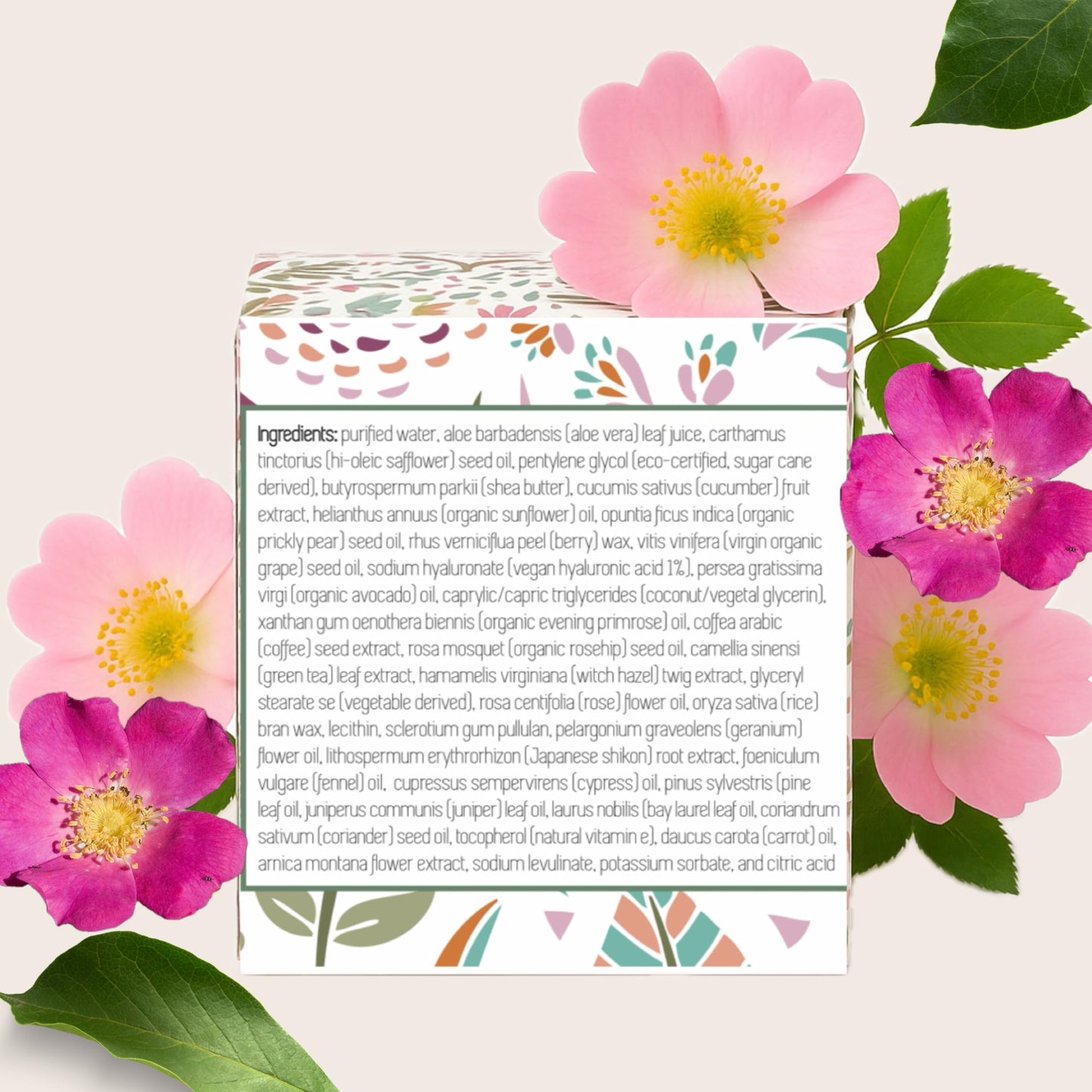 Boho Aromatic Under Eye Cream for Dark Circles & Puffiness – Anti-Aging Hydrating Eye Cream with Hyaluronic Acid for Fine Lines & Wrinkles – Wild Rose Renewal
