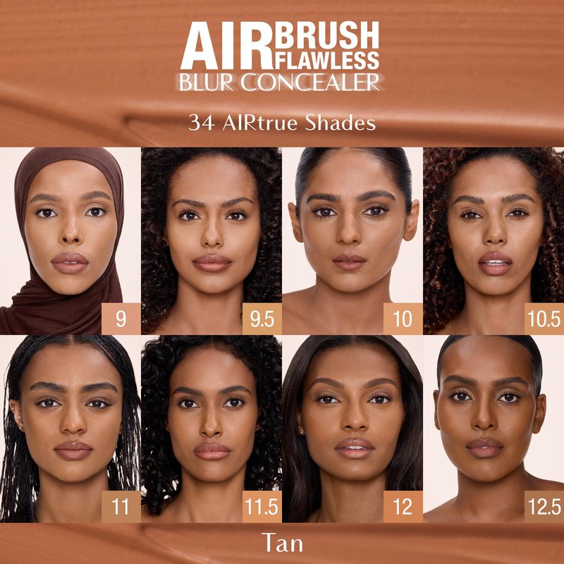 Charlotte Tilbury AIRbrush Flawless Blur Concealer - Concealer for Dark Circles, Blemishes & More - Hydrating, Full Coverage with a Natural Matte Finish - 12 Tan