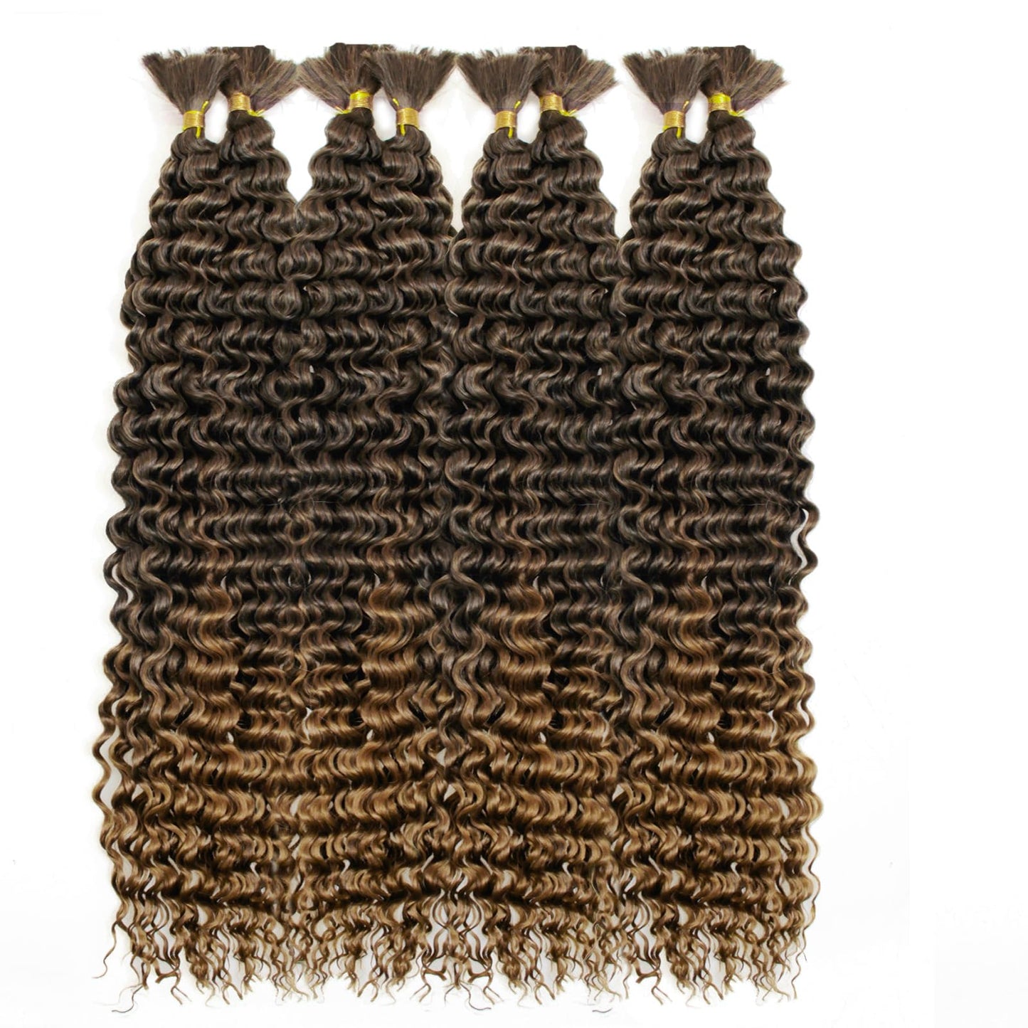 YXCHERISHAIR Boho Hair For Braiding Curly Braiding Hair for Boho Braids Ombre Blonde Deep Wave Bulk Hair Wet and Wavy Bohemian Braiding Hair Extensions No Weft(1B/27, 26inch)
