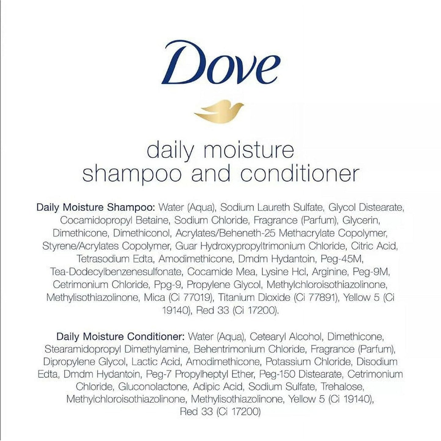 Dove Daily Moisture Shampoo & Conditioner Set - Deep Hydration & Smoothing for Dry, Damaged Hair | 18 Oz Each