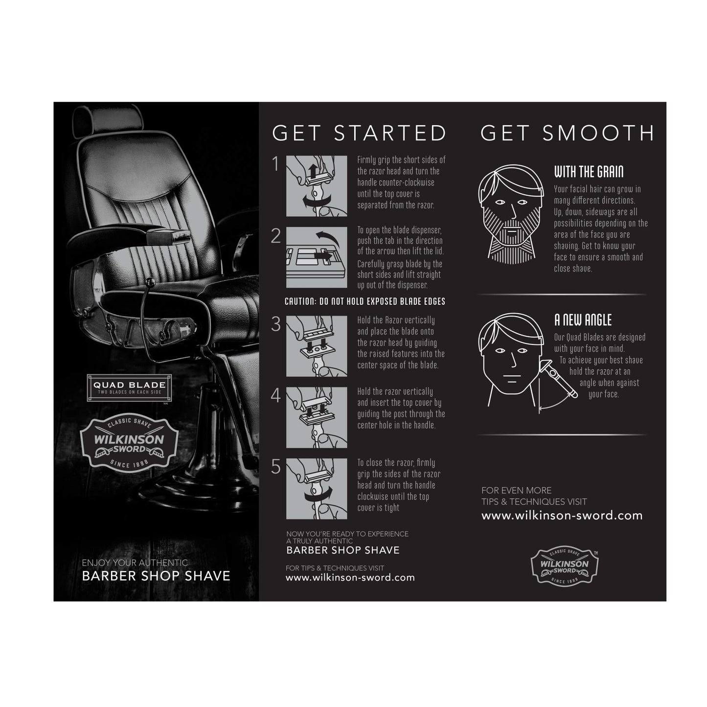 Wilkinson Sword Quad Blade Razor for Men with 5 Quad Blade Razor Refills