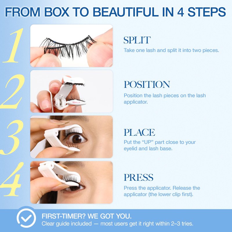 LASHVIEW Magnetic Eyelashes with Applicator Upgrade Soft Magnetic Eyelashes Natural Look Reusable No Glue or Eyeliner Needed Easy to Wear and Remove (RC01)