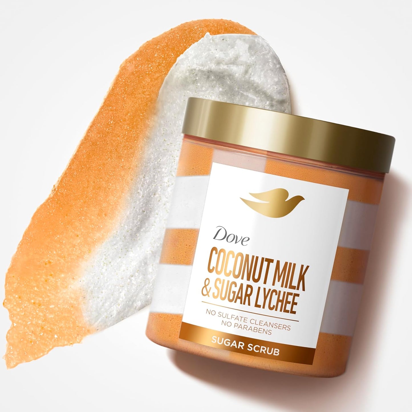 Dove Sugar Body Scrub - Coconut & Lychee Exfoliating Scrub for Hydrated Skin | 15 oz