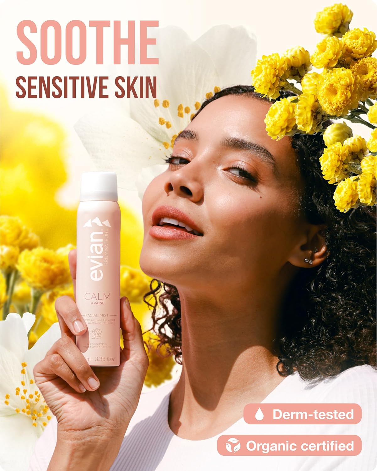 Evian Facial Spray - Hydrating Face Mist with Natural Mineral Water & Plant Extracts | 3.38 oz
