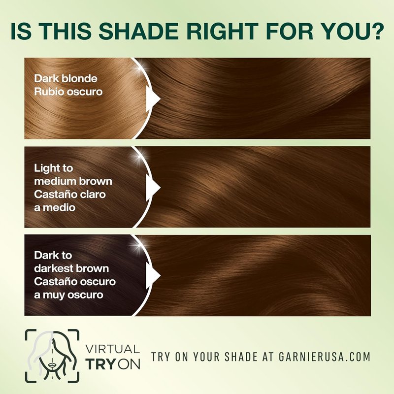 Garnier Nutrisse Hair Color - Permanent Vegan Dye for 100% Gray Coverage | 53 Medium Golden Brown, 2 Count