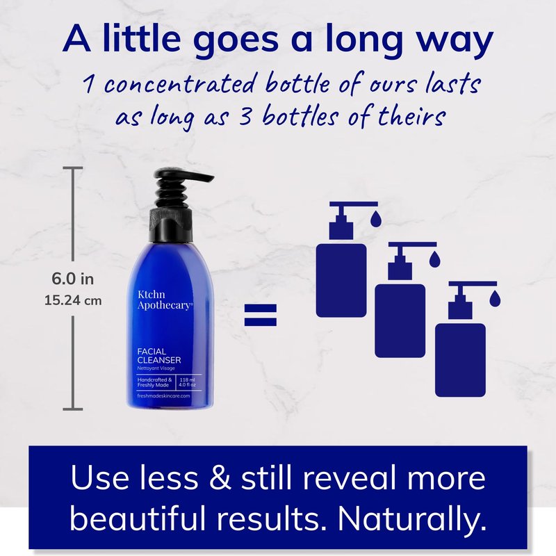 Ktchn Apothecary Natural Hydrating Foaming Facial Cleanser | NonDrying Cream-to-Foam Face Wash | High-Performing yet Gentle | Softer, Smoother Glowing Skin | Fragrance-Free for Sensitive Skin