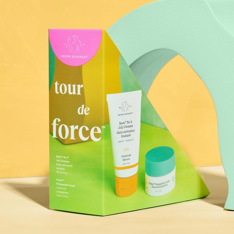Drunk Elephant Travel Kit | Beste No.9 Jelly Cleanser & Protini Polypeptide Cream - Clean Clinical Skincare Gift Set