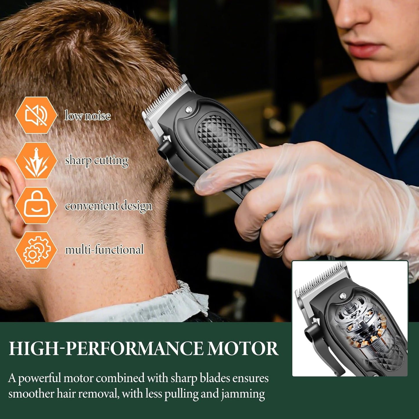 Hair Clippers for Men - 3-Piece Cordless Grooming Kit | Rechargeable Clipper, Foil Shaver & Nose Trimmer