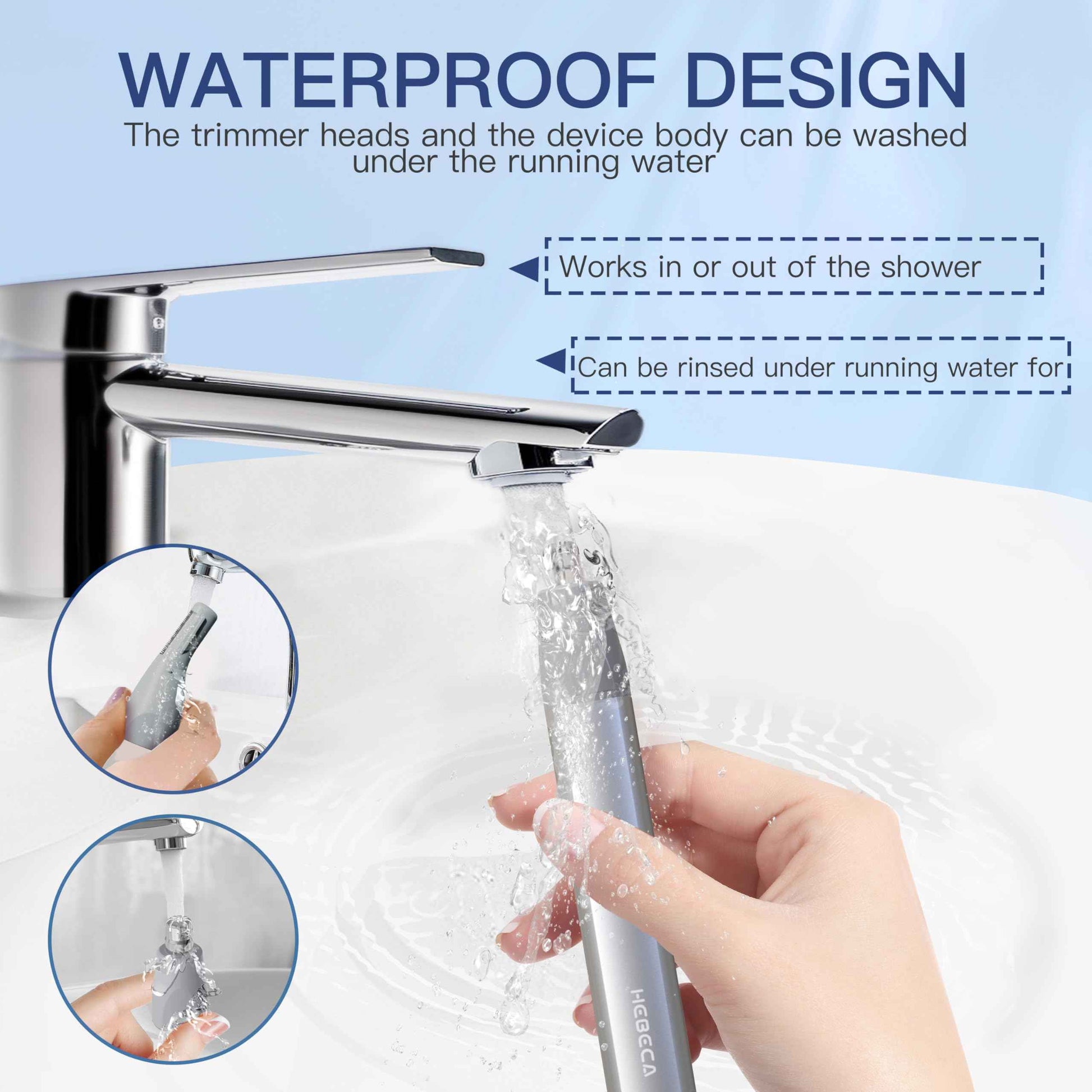 Nose Hair Trimmer for Women 3in1 Facial Hair Removal Trimmers- Rechargeable, Waterproof, Portable with Travel Bag- Trims Nose, Ear, Eyebrow, Peach-Fuzz, Lips, Chin Face Hair Remover (Silver Grey)