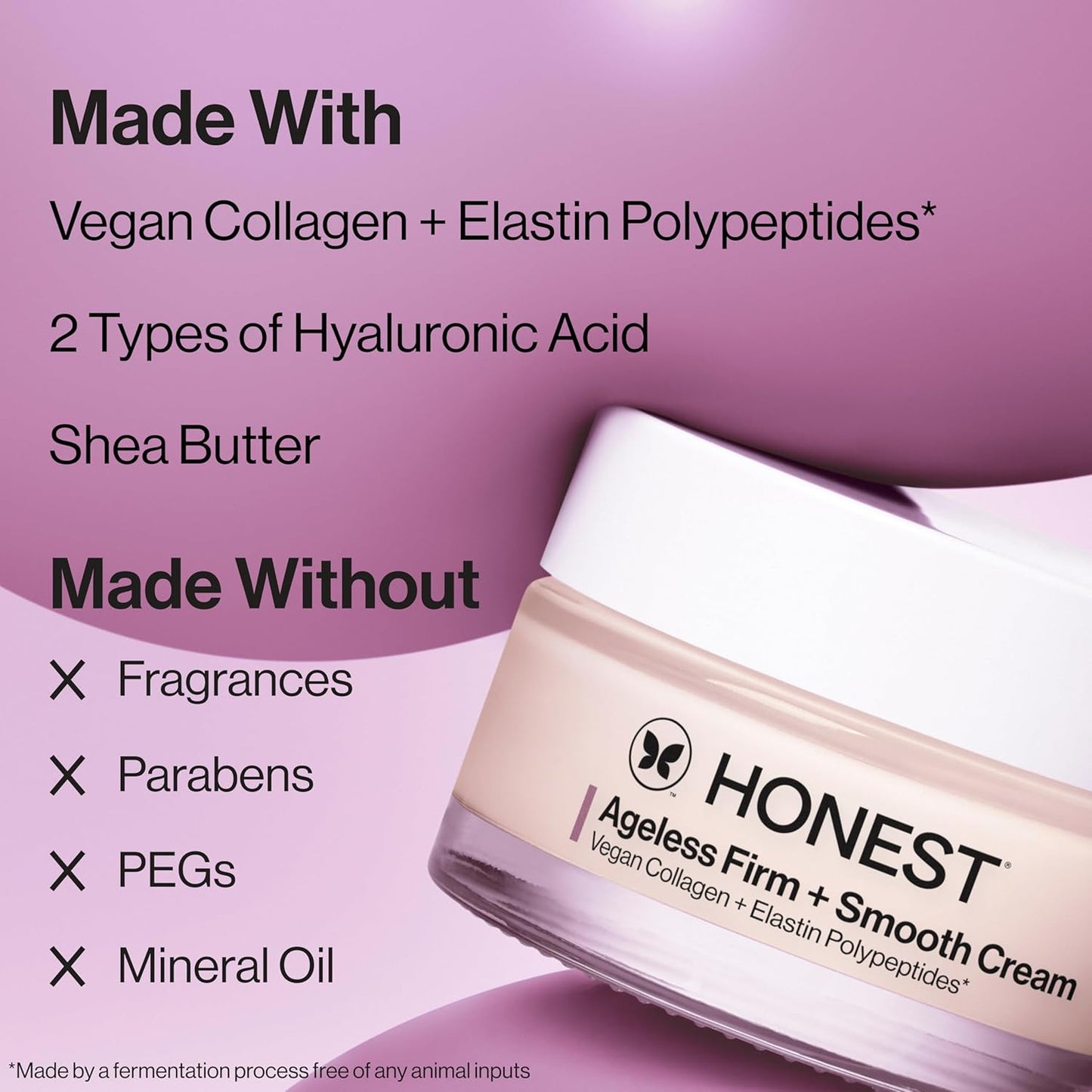 Honest Beauty Ageless Firming Cream - Vegan Collagen & Elastin, Fragrance-Free | 1.7 fl oz