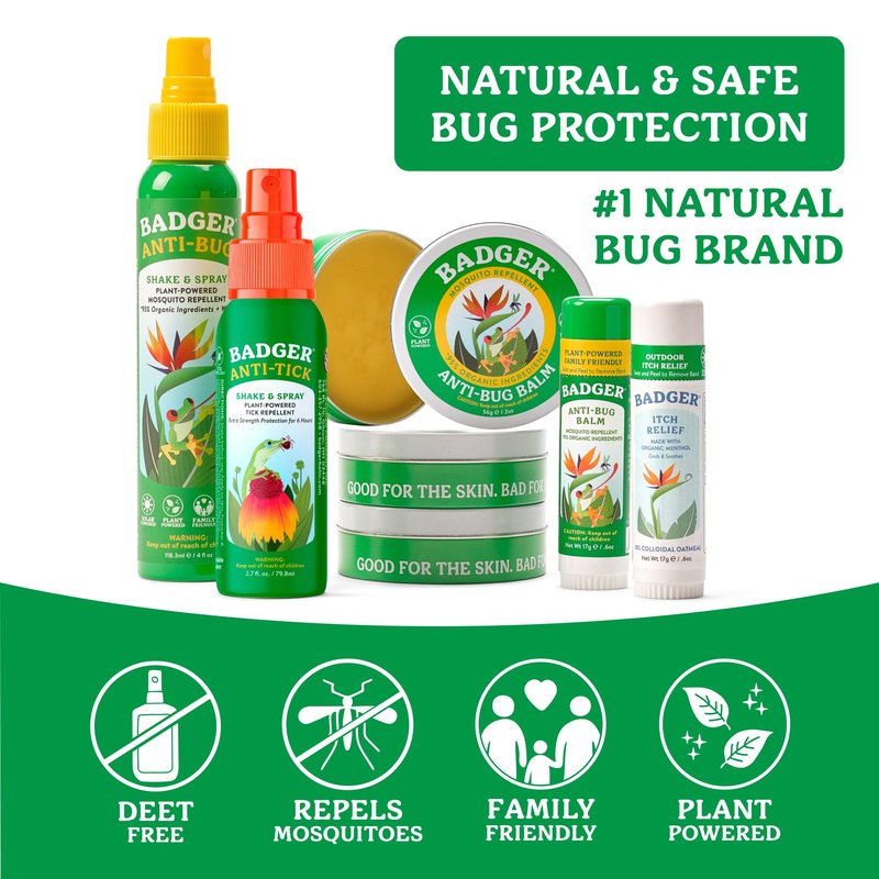 Badger Bug Bite Itch Relief Stick, Natural & Organic Anti Itch Cream for Bug Bites, Rashes & Poison Ivy, Fast Itchy Skin Relief After Bite, Works Great, Smells Great, Easy to Use, .6 oz, 2-Pack