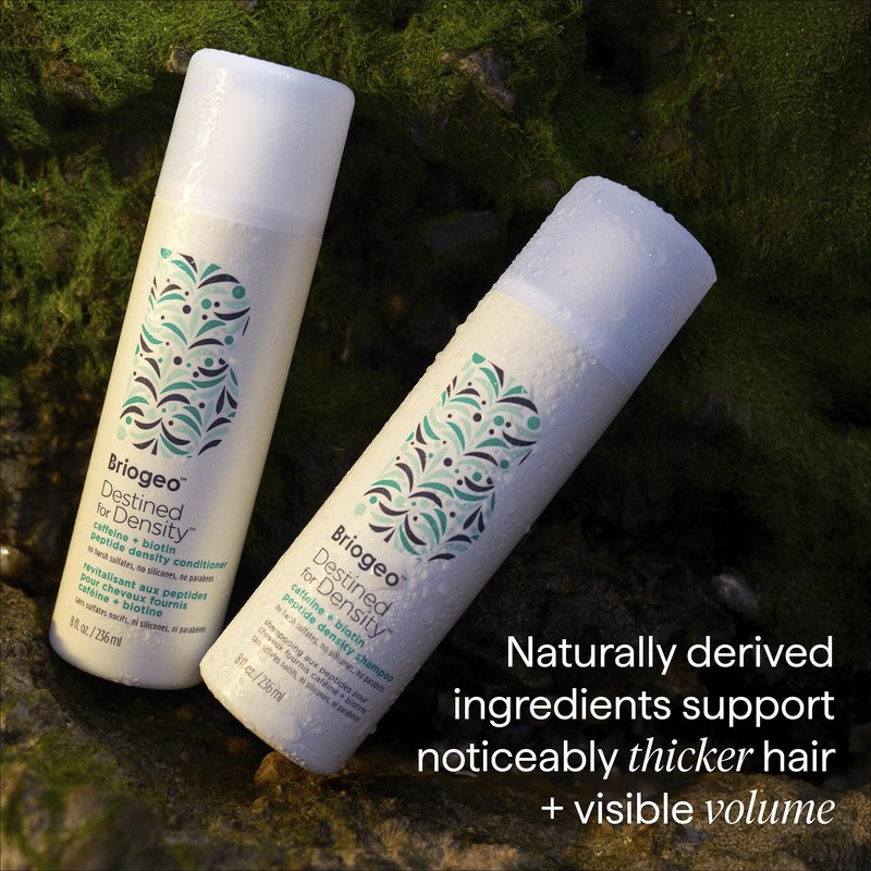 Briogeo Destined for Density Caffeine + Biotin Peptide Density Shampoo | Increases Hair Thickness and Volume for Fine or Thinning Hair | Sulfate-Free | Vegan & Cruelty-Free | 2 fl oz