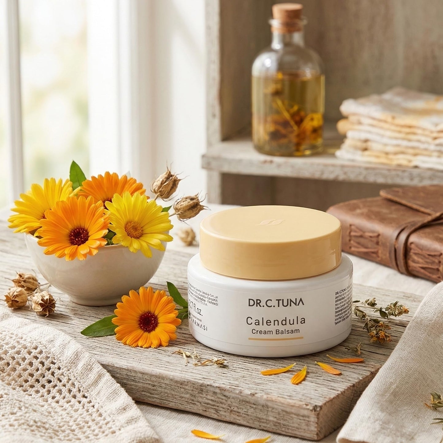 FARMASi Dr. C. Tuna Calendula Cream Balsam, Dry Sensitive Skin, 2.7 fl oz
