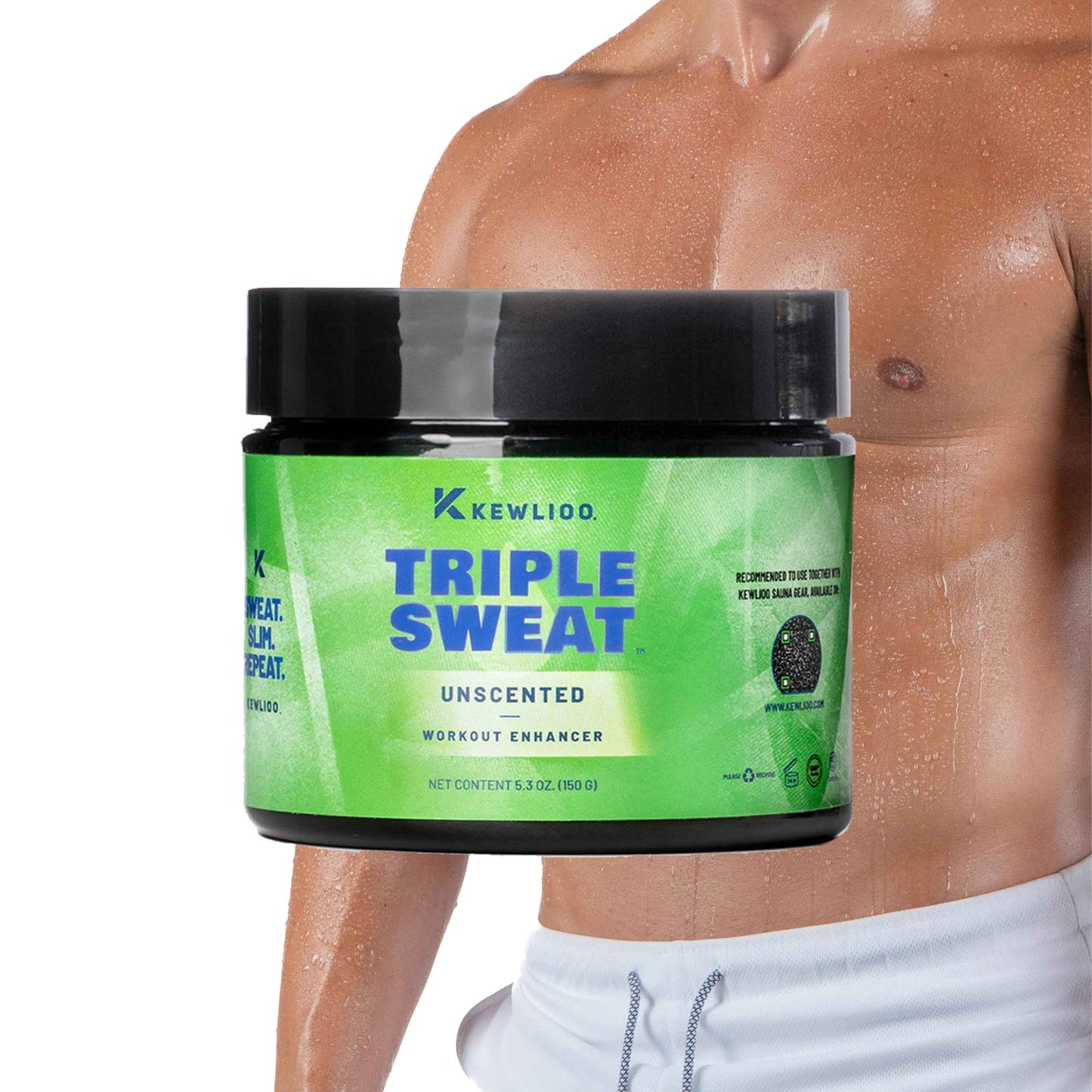 Kewlioo Triple Sweat Enhancing Cream for Workouts – Hot Sweat Cream for Arms, Belly, & Waist | Boosts Circulation & Maximizes Sweat | Pre-Workout Slimming Gel for Men & Women