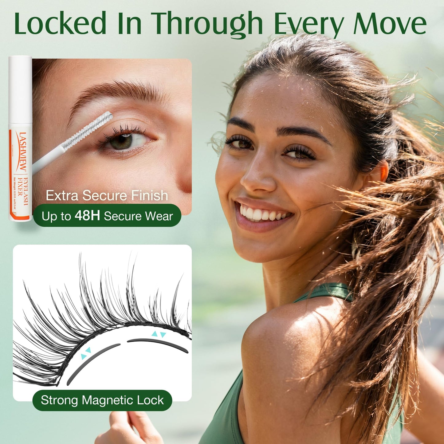 LASHVIEW Upgrade Magnetic Eyelashes with Applicator, Reusable Soft Magnetic Lashes Natural Look, No Glue Needed,Comfort& Convenient Portable All-in-One Box (RCY24)